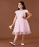 Mark & Mia Short Sleeves Knee Length Embellished Frock - Pink