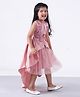 Mark & Mia Sleeveless Knee Length Frock With Floral Applique - Pink