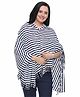 Lulamom Striped Cotton Nursing Shawl - Navy Blue