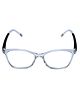 Spiky Blue Block Zero Power TR90 Anti Glare Glasses - White 