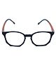 Spiky Blue Block Zero Power TR90 Anti Glare Glasses - Red 