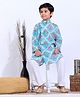 Nitara Couture Full Sleeves Kurta Pyjama Floral Print - Blue Set