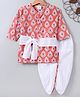 Nitara Couture Full Sleeves Dhoti Kurta Set - Pink White