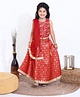 Babyhug Sleeveless Choli Lehenga Set with Dupatta Embroidered with Border Lace - Red