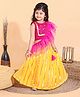 Babyoye Sleeveless Choli & Lehenga With Dupatta - Pink & Yellow