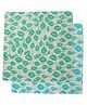 KolorFish 100% Cotton Block Printed Swaddle Wrapper Pack of 2 - Blue Green 