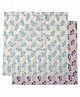 KolorFish 100% Cotton Block Printed Swaddle Wrapper Pack of 2 - Blue Purple 