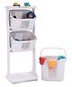 3 Layer Basket Storage Rack With Wheels - Beige