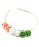 SKD Tricolor Theme Flower Pearl Hair Band - Orange