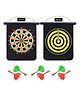 Fiddlerz Magnet Dart Board Double Sided Foldable  Dart Board Game for Kids and Adults Safe Metal 4 Tip Darts with Classic Bullseye Target and Number Ring Fun Family Activity Indoor and Outdoor Sports-20Inches