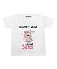 KNITROOT Half Sleeves Most Luckiest Sister Print Tee  - White