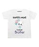 KNITROOT Half Sleeves Most Luckiest Brother Print Tee - White