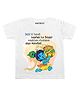 KNITROOT Half Sleeves Aayo Nandlaal Print Tee - White