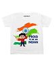 KNITROOT Half Sleeves Proud Indian Print Tee - White