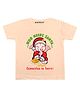 KNITROOT Half Sleeves Who Needs Santa Print Tee - Peach
