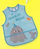 Yellow Bee Seal and Fish Easy Clean Bib With Crumb Catcher - Blue