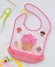 Yellow Bee Cupcake Print Bib With Crumb Catcher - Pink