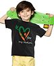 BRATMA Half Sleeves For My Nation Printed Independence Day Theme Tee - Black