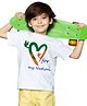 BRATMA Half Sleeves For My Nation Printed Independence Day Theme Tee - White