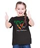 BRATMA Half Sleeves For My Nation Printed Independence Day Theme Tee - Black