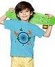 BRATMA Half Sleeves Flag Chakra Printed Independence Day Theme Tee - Sky Blue