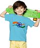 BRATMA Half Sleeves Flag Printed Independence Day Theme Tee - Sky Blue