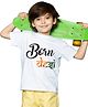 BRATMA Half Sleeves Born Desi Printed Independence Day  Tee - White