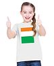 BRATMA Half Sleeves Indian Flag Printed Tee - White