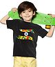 BRATMA Half Sleeves Lego Flag Printed Independence Day Tee - Black
