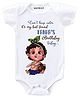 KNITROOT Half Sleeves Best Friend Kanha Print Onesie  - White