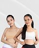 D'chica Pack Of 2 Non Padded Non Wired Beginner Bras - Brown White