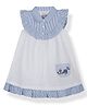 Young Birds Sleeveless Collared Stripe Yoke Dress - Navy Blue