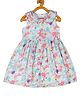 Young Birds Sleeveless Flower & Butterfly Print Dress - Blue