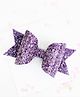 FOLLOW THE NEEDLE Glitter Bow Hair Clip - Purple