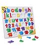Anindita Wooden English Small Alphabets and Number Knob & Peg Puzzle - Multicolor