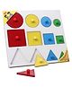 Anindita Toys Wooden Knob & Peg Puzzle Multicolour - 12 pieces