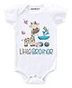 KNITROOT Half Sleeves Little Brother Print Onesie - White