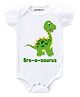 KNITROOT Half Sleeves Bro-A-Saurus Print Onesie - White