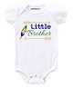 KNITROOT Half Sleeves Little Brother Print Onesie - White