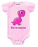 KNITROOT Half Sleeves Sis-A-Saurus Print Onesie - Pink