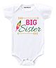 KNITROOT Half Sleeves Big Sister Print Onesie - White