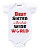 KNITROOT Best Sister In The Whole World Print Half Sleeves Onesie - White