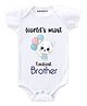 KNITROOT Most Luckiest Brother Print Half Sleeves Onesie - White
