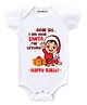 KNITROOT Happy Rakhi Print Short Sleeves Onesie - White