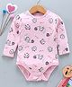 Fox Baby Full Sleeves Onesie Kitty Print - Pink
