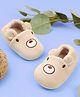 Kicks & Crawl Bear Design Booties - Cream
