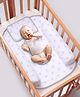 Babyhug 100% Premium Cotton Pillow Bolster & Diaper Changing Mat Set of 4 - Asterisk Grey