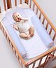 Babyhug 100% Premium Cotton Pillow Bolster & Diaper Changing Mat Set of 4 - Polka Dots Blue