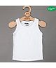 COCOON ORGANICS 100% Organic Cotton Sleeveless Solid Vest  - White