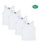 COCOON ORGANICS 100% Organic Cotton Solid Vest Pack Of 4  - White